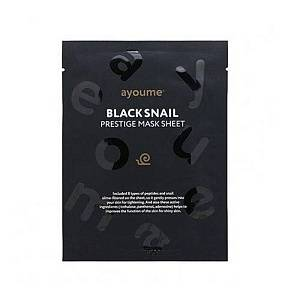 Тканевая маска с муцином черной улитки [Ayoume] Black Snail Prestige Mask Sheet