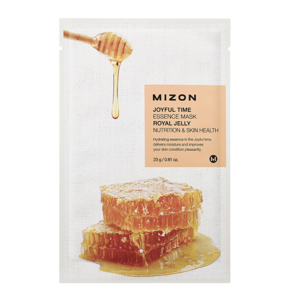 Тканевая маска для лица с экстрактом маточного молочка [Mizon] Joyful Time  Essence Mask Royal Jelly 23 гр – купить корейскую косметику в  интернет-магазине Космея