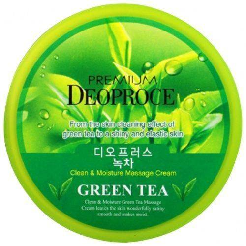 Массажный увлажняющий очищающий крем для лица с экстрактом зеленого чая 