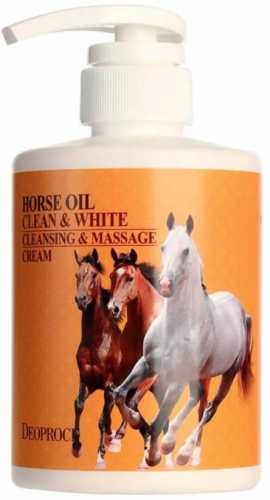 Очищающий массажный крем для лица и тела с лошадиным жиром 
