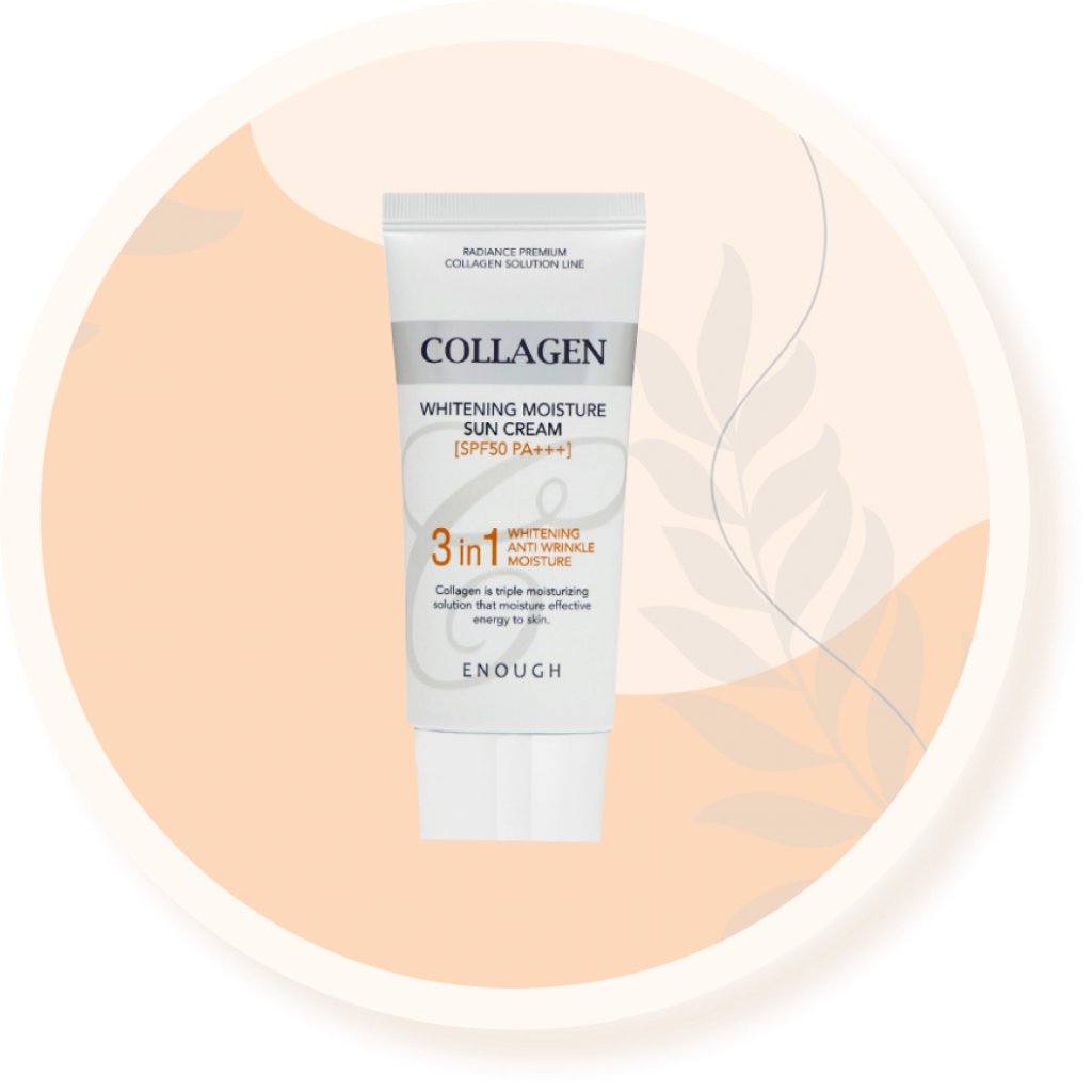 Осветляющий солнцезащитный крем с коллагеном 3 в 1 [Enough] Collagen Whitening Moisture Sun Cream 3 In 1 SPF50 PA+++